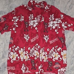 Ohio State Buckeyes Red Hawaiian Shirt - XXL